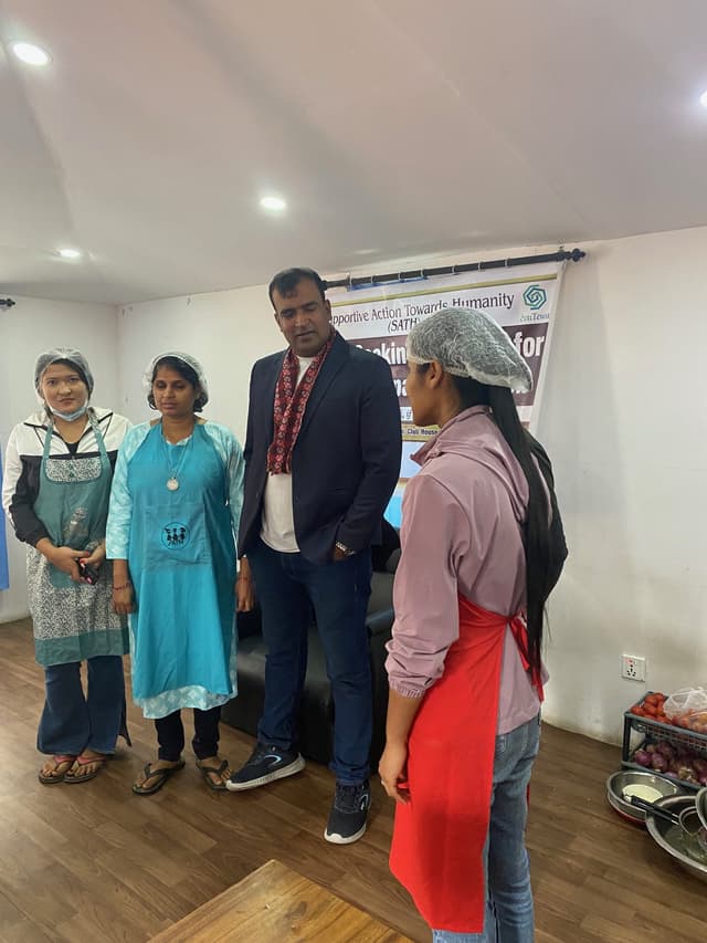SATH conducted a project with Funding from Tewa, which was directed towards empowering WWVIs on the grounds of daily household management, the basics being cutting, cooking, serving and cleaning. The participants were motivated by the presence Chef Santosh Shah on the third day of the week long training. Similarly, celebrated actor, Ms, Reecha Sharma was the chief guest during the closing ceremony.